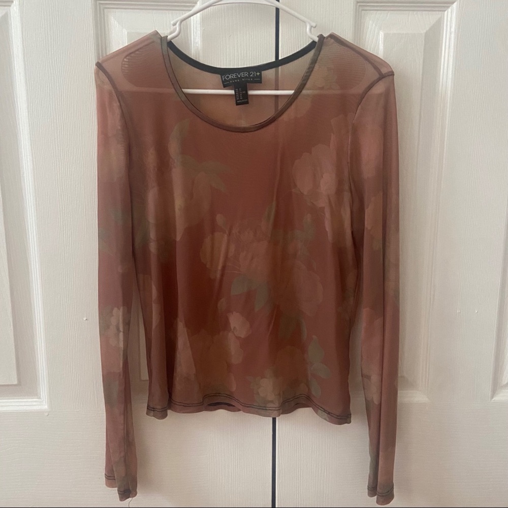 y2k mesh floral top- fits M